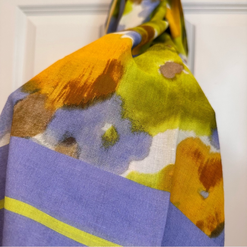 NWOT Marella by Max Mara Cotton Blend Shawl Scarf Size: 120cm* 120cm Spring - Picture 7 of 15
